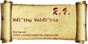 Réthy Valéria névjegykártya